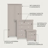 thumbnail of Set Camera Letto Completo Armadio Comodini Matrimoniale Legno Mobile - tortora