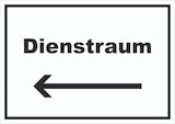 thumbnail of Dienstraum Schild mit Text und Richtungspfeil links Büro waagerecht A0 (841x1189mm)
