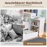 thumbnail of Multifunktionales Tagesbett mit Stauraum und Schublade aus Holz in Weiß flexibel als Sofa oder Schlafbett nutzbar 140x200 cm Weiß