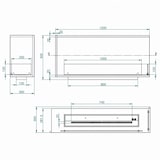 thumbnail of Lareira de canto embutida a bioetanol, 120x50 cm, URANO120 DX TOPLINE