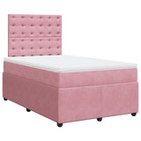 thumbnail of vidaXL Boxspringbett mit Matratze Rosa 120x190 cm Samt