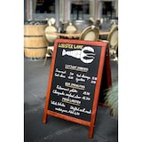 thumbnail of Securit®Tableau noir pour trottoir en bois dur sandwich  avec cadre en bois de caoutchouc laqué