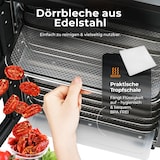 thumbnail of Balter Dörrautomat Edelstahl mit 2 Kammern & 12 Etagen, 1000 W, BPA-frei, 35–75 °C, Timer, Warmhaltefunktion, Dörrgerät, Dehydrator, Obsttrockner