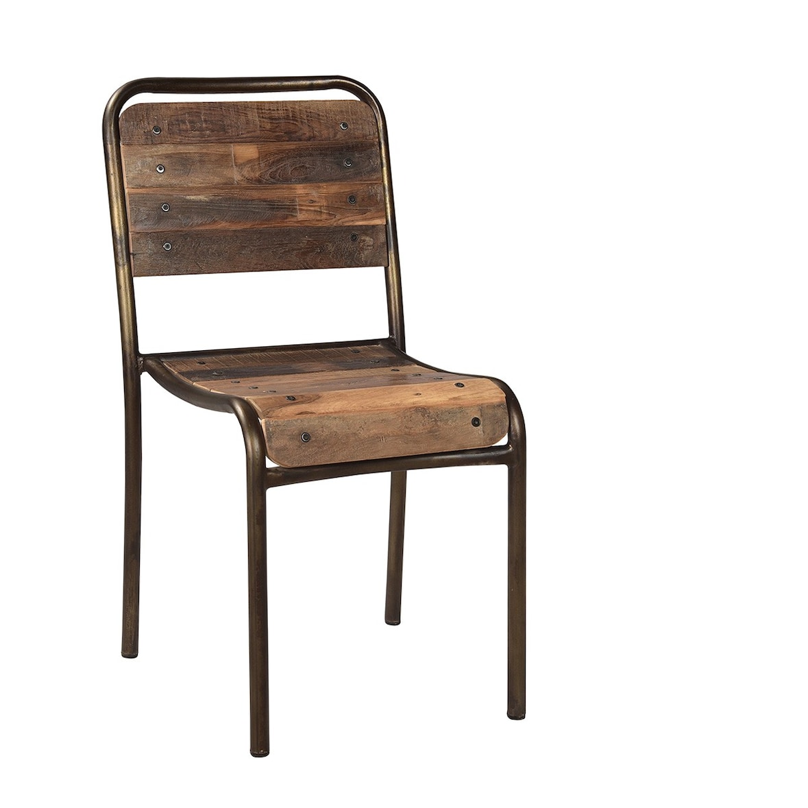 KOSMI - Lot De 4 Chaises Style Industriel En Métal Noir Mat Et Assise En Bois Clair | Leroy Merlin