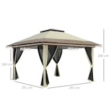 thumbnail of Outsunny carpa plegable gazebo 3,6x3,6 m con 4 paredes laterales de malla anti-UV altura ajustable bolsa de arena y bolsa de transporte crema