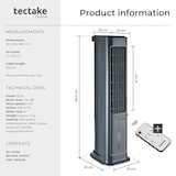 thumbnail of tectake Luftkühler Alaska 4in1 mobiles Klimagerät Luftbefeuchter Ventilator 23x29x86cm Anthrazit Grau