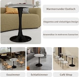 thumbnail of Couchtisch rund Schwarz+Grau 70x70x72 cm mit Kunstmarmorplatte in Marmoroptik, minimalistisches Design, vielseitig als Beistelltisch