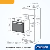 thumbnail of Exquisit Einbau-Mikrowelle EBEM 797-H-030 schwarz | Heißluft und Grill | max. 1800 W | Garraum 72 l | Schwarz-Glas Front