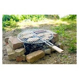 thumbnail of Grelha redonda para churrasco, cabo duplo de madeira, cesto para hambúrguer de peixe (57x30x3cm)