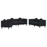 thumbnail of Ensemble de canapés 3 pcs avec coussins noir velours Modèle Rermontia