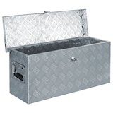 thumbnail of DELUKE® Aluminiumbox mit Deckel - Abschließbar Alubox Deichselbox Alu Anhängerbox Werkzeugkiste Metall Transportbox Metallkiste, 76,5x26,5x33cm Silber