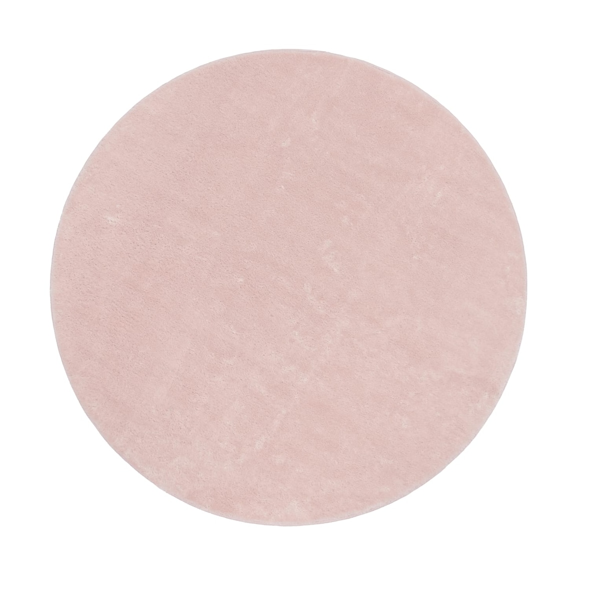 Teppich Kurzflor waschbar Unifarben Wohnzimmer schmutzabweisend Hellrosa Rund 80D | 100% Polyester | Florhöhe: 10 mm | pflegeleicht