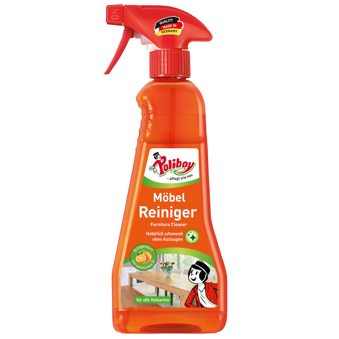 Poliboy Möbel Intensiv Reiniger - für alle Holzarten - Reinigung und Pflege - Sprühmatic 375 ml - Made in Germany