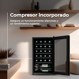 thumbnail of Vinoteca EVVO VT24, capacidad 24 botellas, compresor, 12ºC regulable, auto-defrost, 45 dB, 5 baldas, diseño compacto