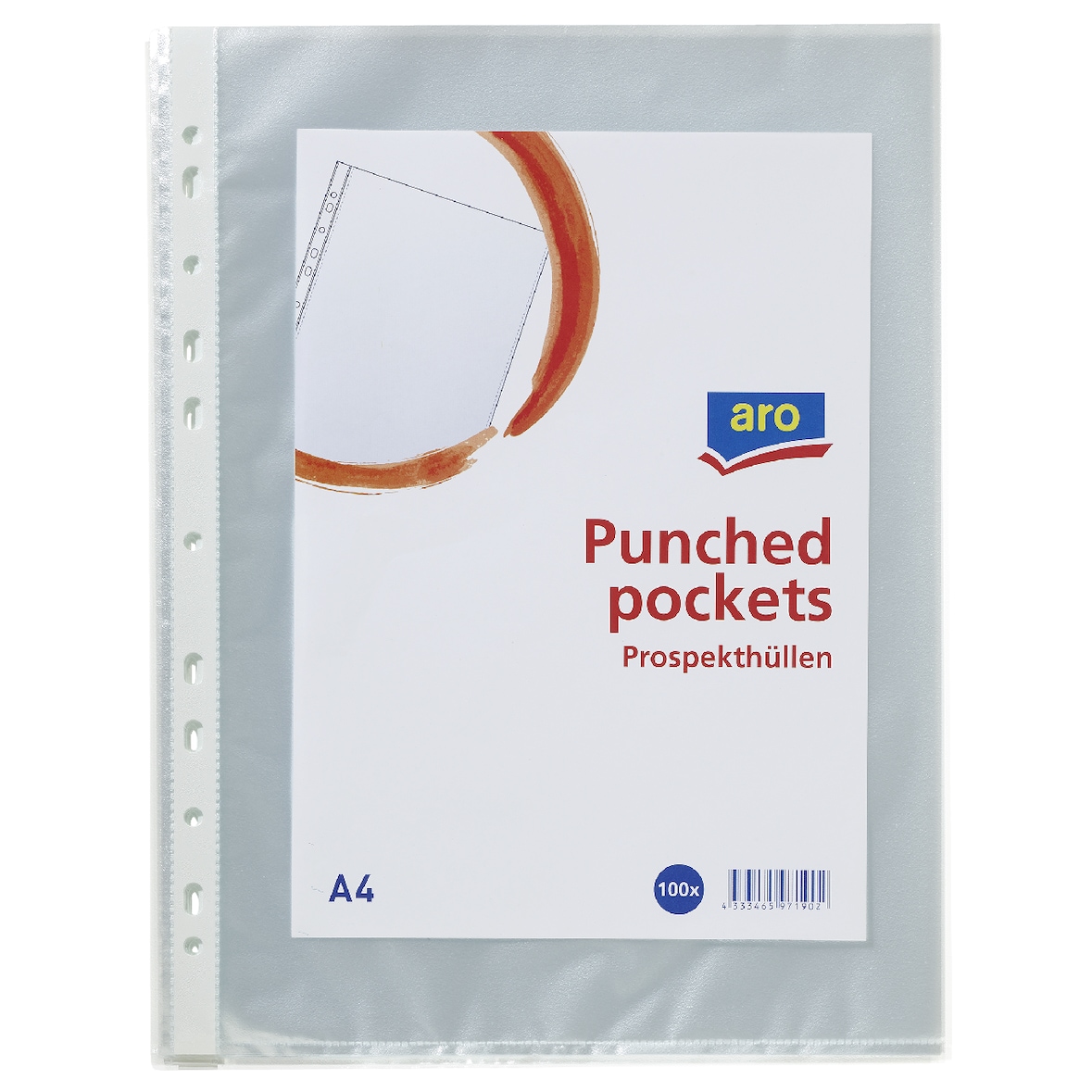 aro Pochettes, DIN A4, 40µ, transparent, grainé, polypropylène, 100 unités