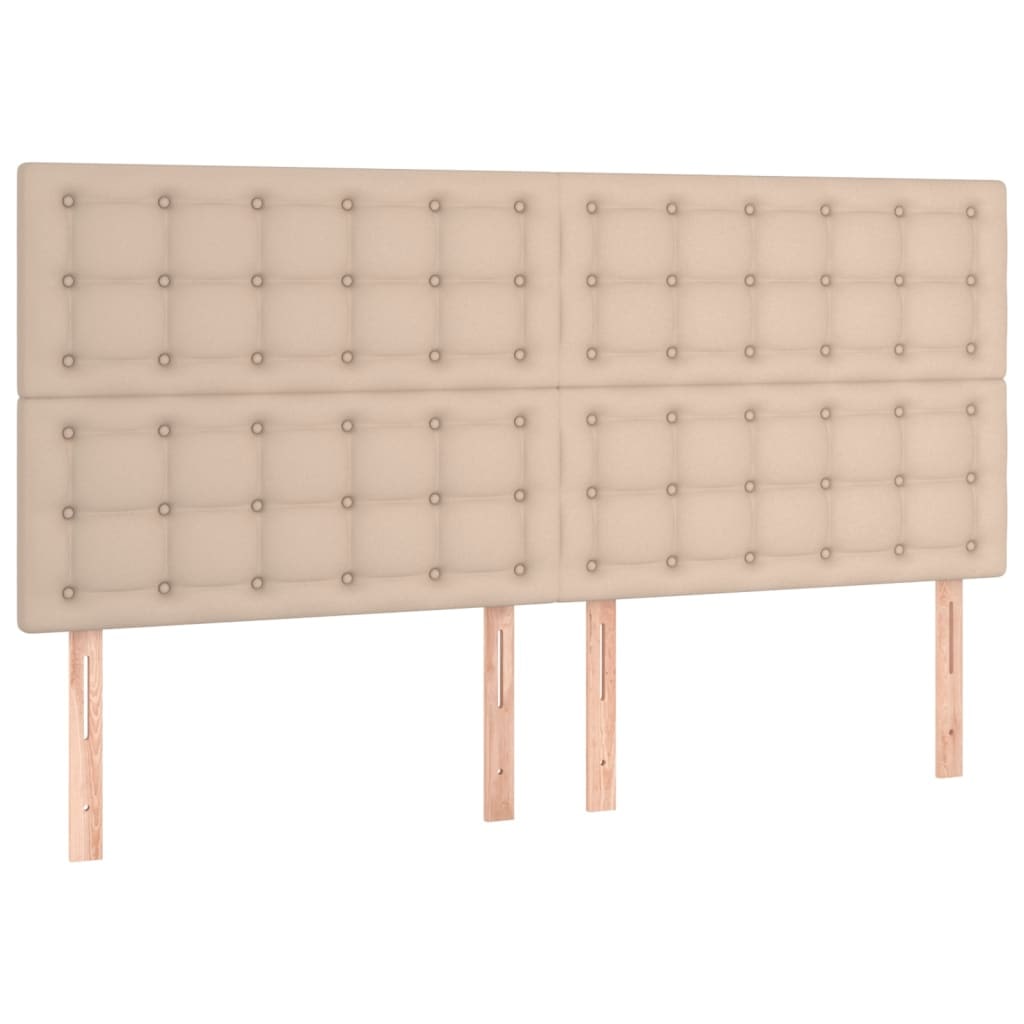 vidaXL Kopfteil Cappuccino 200x5x118/128 cm Kunstleder