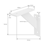 thumbnail of 2 Stück Regalhalterung 120x120mm, Weiß, Aluminium, Schwebende Regalhalterungen, Regalwinkel, Wandhalterung für Regalbrett, Regalträger für Wandmontage