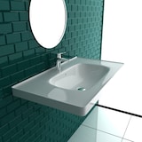 thumbnail of Alpenberger Keramik Hänge Waschbecken | Handwaschbecken zur Wandmontage | Becken Nanobeschichtung 89 cm Badezimmer