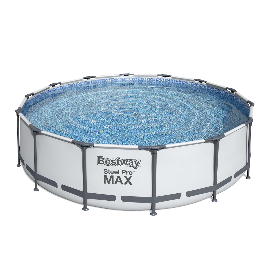 Steel Pro MAX™ Frame Pool Komplett-Set, rund, mit Filterpumpe, Sicherheitsleiter & Abdeckplane 427 x 107 cm