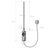 thumbnail of Elektrischer Badheizkörper mit Heizstab 600W 300x800 mm Chrome gerade mit Seitenanschluss LuxeBath