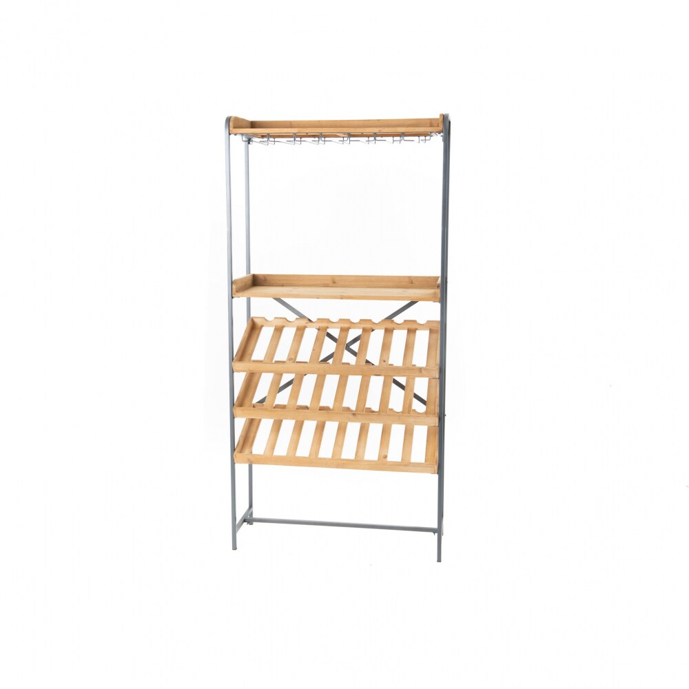 Meuble range bouteilles   et métal -  Marron  Bois Amadeus 83.5x30 cm