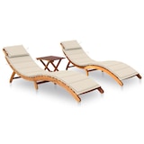 thumbnail of Helloshop26 - 2er-Set Liegestühle Liegestuhl Sonnenbad Gartenbett Terrasse Gartenmöbel mit Tisch und Kissen aus massiver Akazie 02_0012102