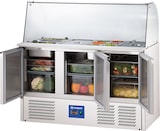 thumbnail of Stalgast Starline Saladette mit Glasaufsatz, 3-türig, GN 1/1, Aufnahme 16x GN1/4, 1365x700x1345 mm (BxTxH) (KT4318368)