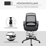 thumbnail of Ergonomischer Stehstuhl Bürostuhl Drehstuhl mit Fußstütze höhenverstellbar Schwarz 60x60x126 cm Metall ABS Netz Rückenlehne
