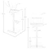 thumbnail of Angel Cerdá Sgabello girevole in tessuto crema screziato e similpelle marrone 4232C 54 x 57 x 87