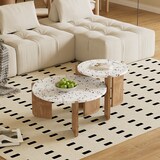 thumbnail of Moderne Couchtisch 70x70x35 und 50x50x45 2er-Set in Natur aus MDF – Flexibles Nesting-Design, hochwertige Materialien, pflegeleicht