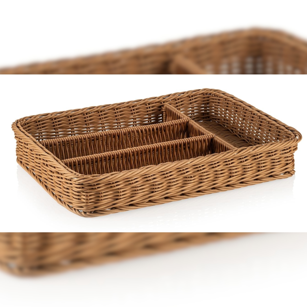Besteckkorb aus Polypropylen Beige BxTxH: 40x30x6,5 cm