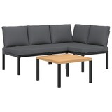 thumbnail of vidaXL 3-tlg. Garten-Sofagarnitur mit Kissen Schwarz Aluminium