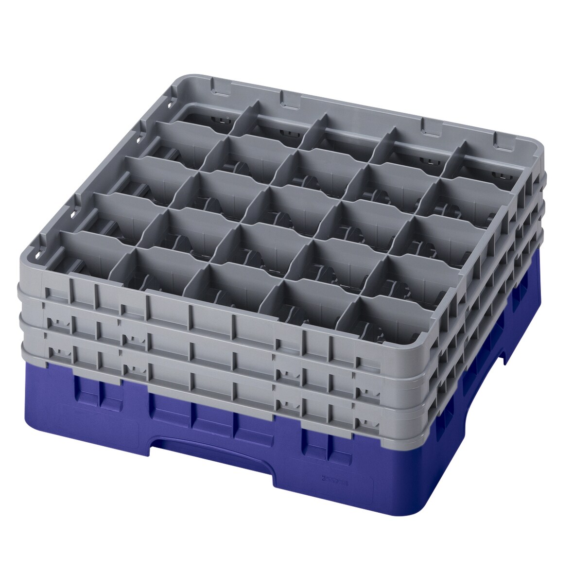 CAMBRO - 25S738-186 - Cestino per il lavaggio 25 comp. 3 altezze - 8,7 cm Ø máx. - alt. máx. 20 cm - 50 x 50 x 22,5 cm - Blu navy