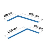 thumbnail of Simoncorner schroefloze metalen rekken 10 legborden. Kleur blauw/wit 1800x1000x400 mm