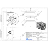 thumbnail of DARE - Ventilatore centrifugo  7/7 per cappe da cucina , 2500 m3/h, Dim: cm 32x32x35H, con flangia con motore a rotore esterno AC monofase