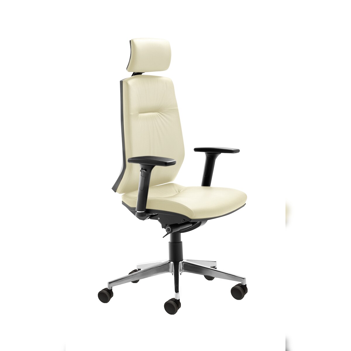 Mayer Sitzmöbel, Chefsessel mit Bandscheibensitz 2480, Leder Weiß