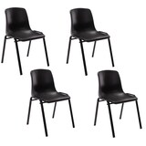 thumbnail of Décoshop26 -Set mit 4 stapelbaren Besucherwartezimmerstühlen aus schwarzem Kunststoff und Metall 10_0003206