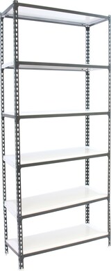 thumbnail of SimonRack Estantería Metálica, 2500x800x400 mm, 6 Alturas, Bandeja Metal, 180 kg de Punto Flexión, Antracita/Blanco - Simonclick