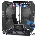 thumbnail of Pack Sono DJ Ampli 4000W, 2 MEGA ENCEINTES 4x38cm de 2x2000W, Table de Mixage Bluetooth, Portiques 8 Lumières LED, CLUB BAR