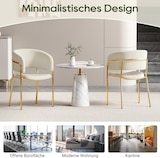 thumbnail of Polsterstuhl Cord Beige mit Holz- und Metallgestell, verstellbare Fußgleiter, Sitzfläche 45,72x45,72 cm