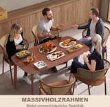 thumbnail of Esstisch Holz Braun 150x80x76 cm für 6 Personen im Landhausstil, lackierte Oberfläche, abgerundete Ecken, rutschfeste Fußpolster