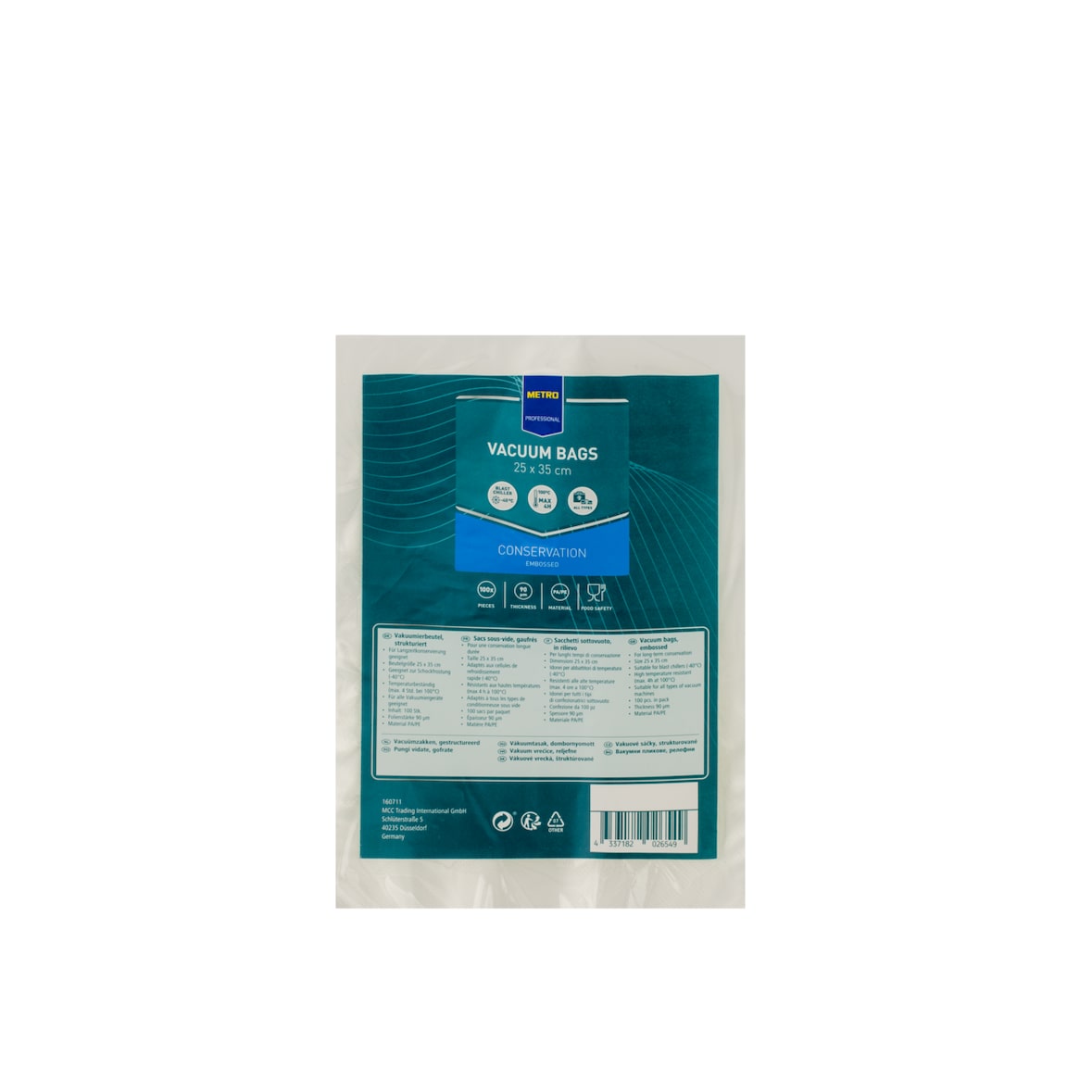 METRO Professional Bolsa para envasar al vacío, 25 x 35 cm, 90 µm, 100 unidades