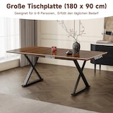 thumbnail of Merax Esstisch 180x90 cm, für 6–8 Personen, rechteckig, moderner Esszimmertisch mit Metallbeinen, Walnussoptik/Schwarz