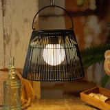 thumbnail of LED Solar Laterne Hängeleuchte in Rattanoptik Solarleuchte schwarz