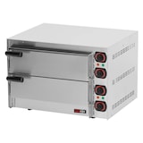 thumbnail of Gastro Pizzaofen Backofen Pizza Flammkuchen 230V 550x498x380mm 2 Kammern Timer