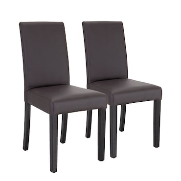 METRO PROFESSIONAL Chaise de restaurant rembourrée Valmy II, set de 2, bois/simili cuir, brun