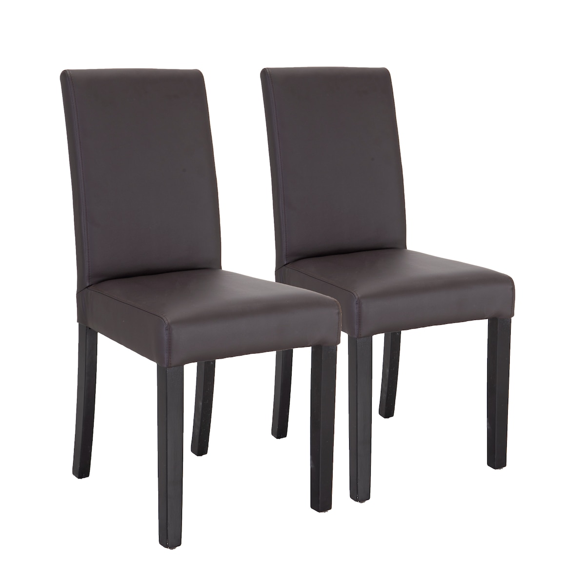 METRO PROFESSIONAL Chaise de restaurant rembourrée Valmy II, set de 2, bois/simili cuir, brun
