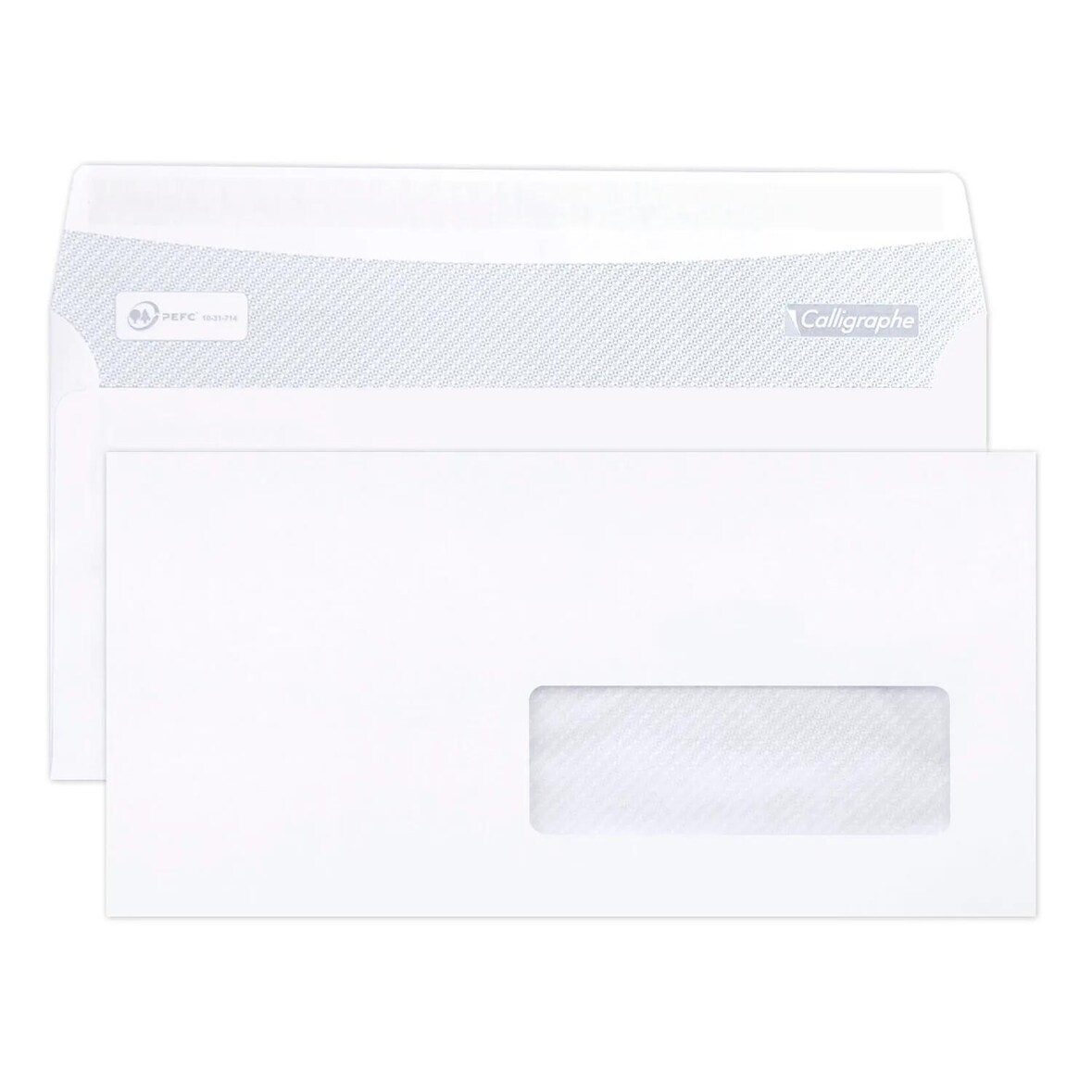 Calligraphe 500x Enveloppes auto.adh. 110x220 fen. 35x100- Weiß 693C