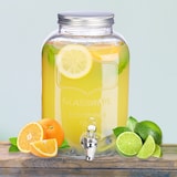 thumbnail of Relaxdays Getränkespender 5 l, Glas, Zapfhahn, Retro Saftspender Gastro, Vintage Limonadenspender Gartenparty, klar