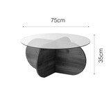 thumbnail of Dmora Wohnzimmertisch Doliveir, Niedriger Wohnzimmertisch, Kaffeeregal, Couchtisch für Sofa, 75x75h35 cm, Eiche